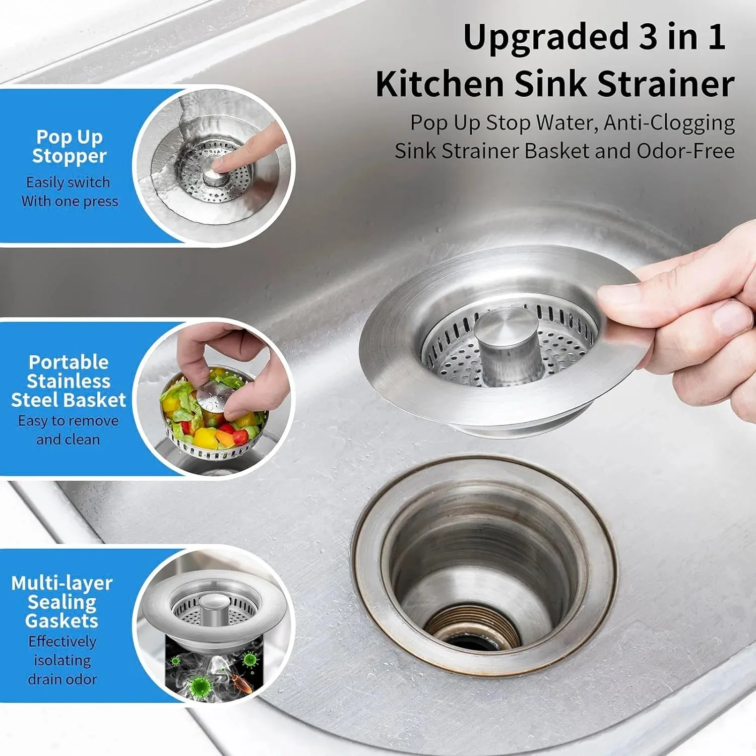 (1   1 Free) Stainless Steel Sink Saver