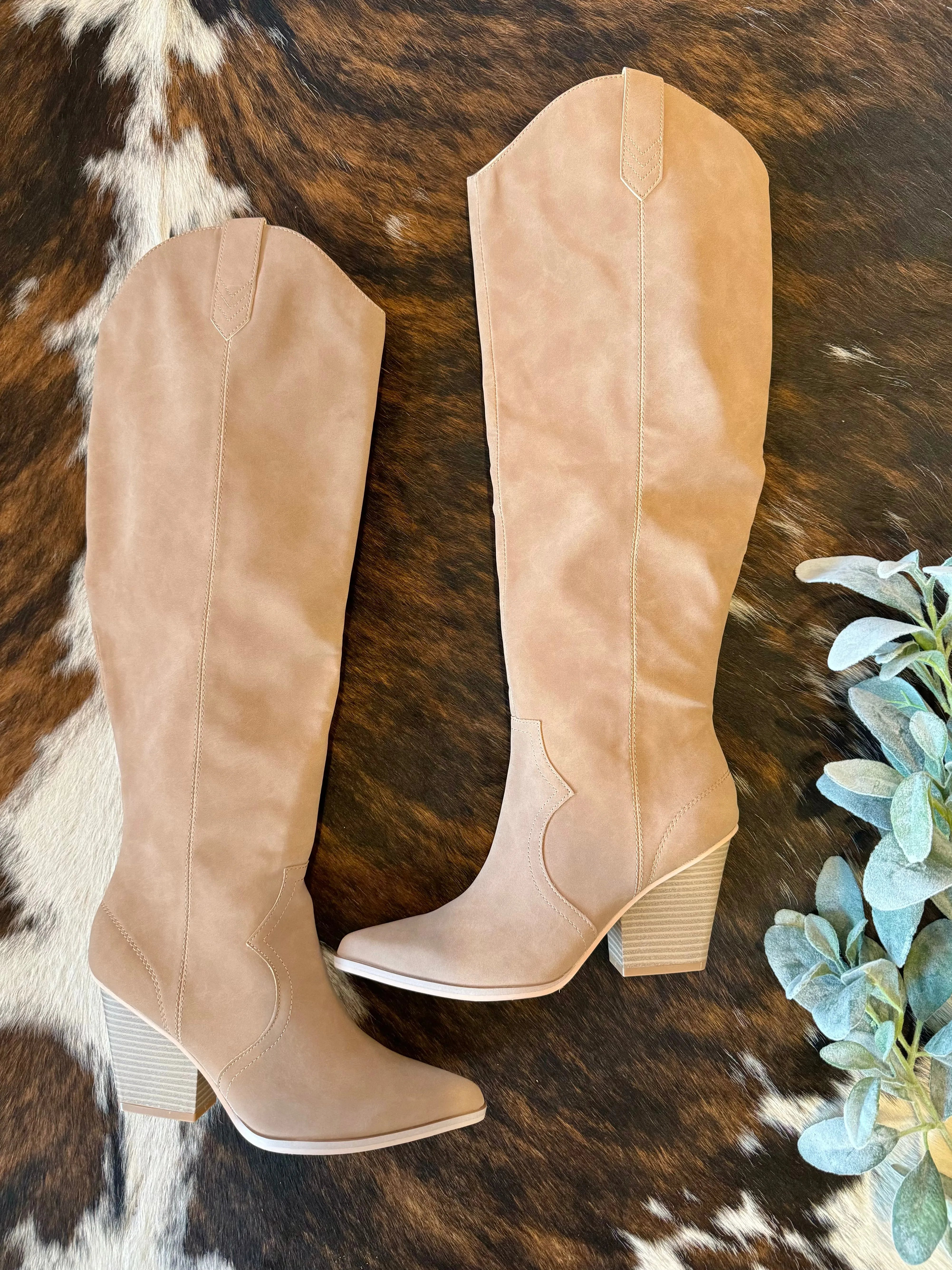40% Off - Tell Me About It Taupe Knee High Boots