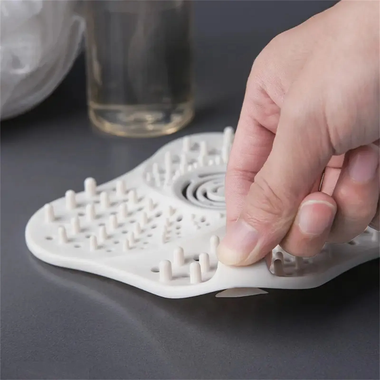 A Living Anti Blocking Filter Toilet Odor Proof Silicone Drain Cover Kitchen Sink White