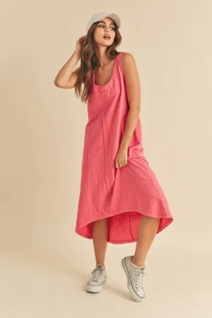 AEMI   CO HIGH-LOW HEM SCOOP NECK MIDI DRESS