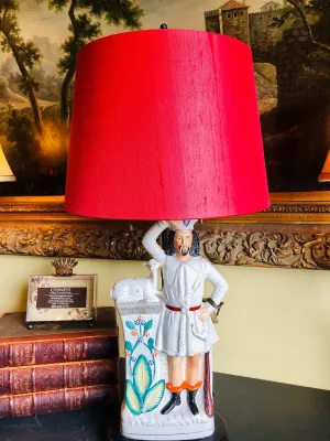 Antique Staffordshire Scotsman Lamp