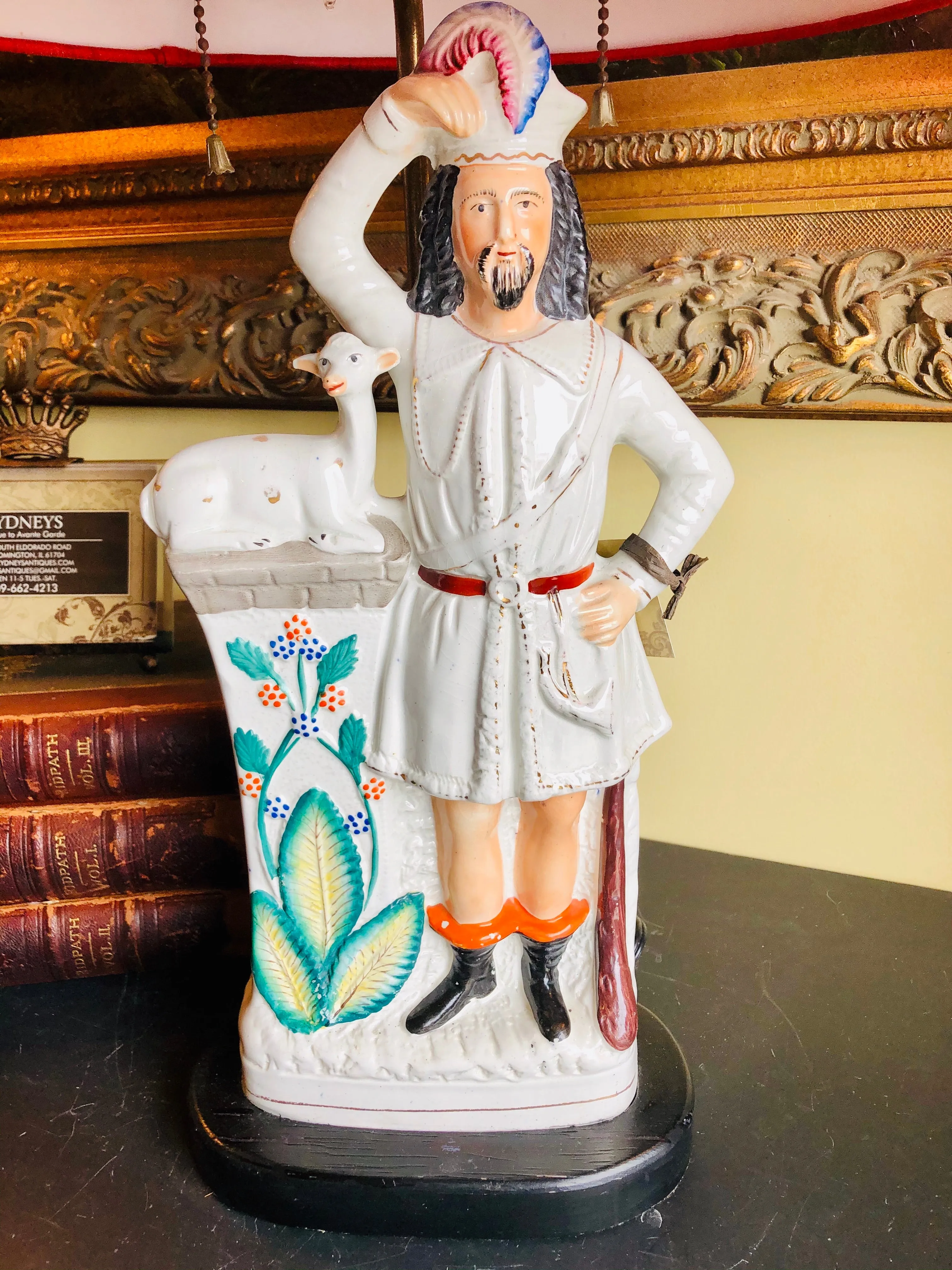 Antique Staffordshire Scotsman Lamp