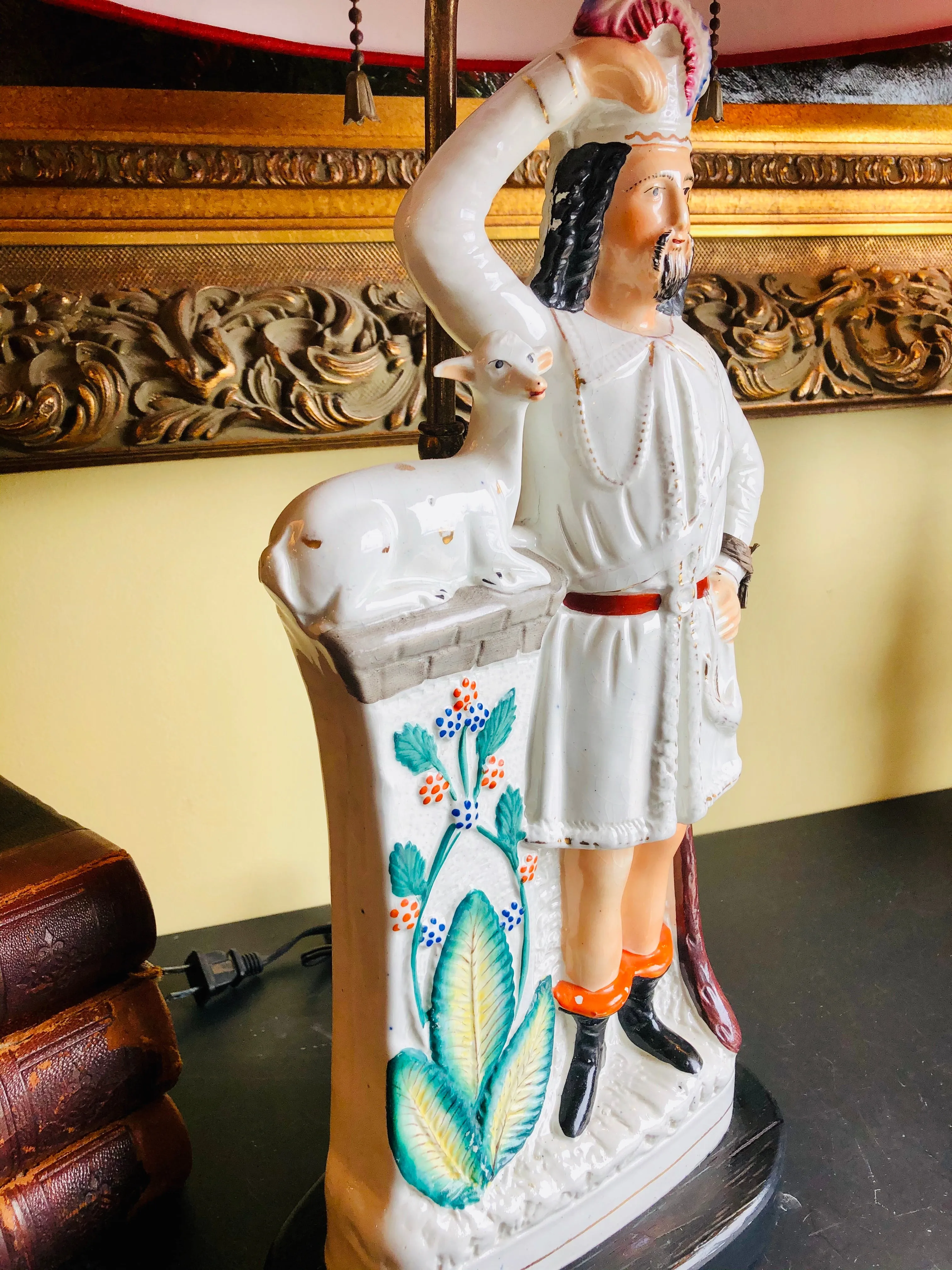 Antique Staffordshire Scotsman Lamp