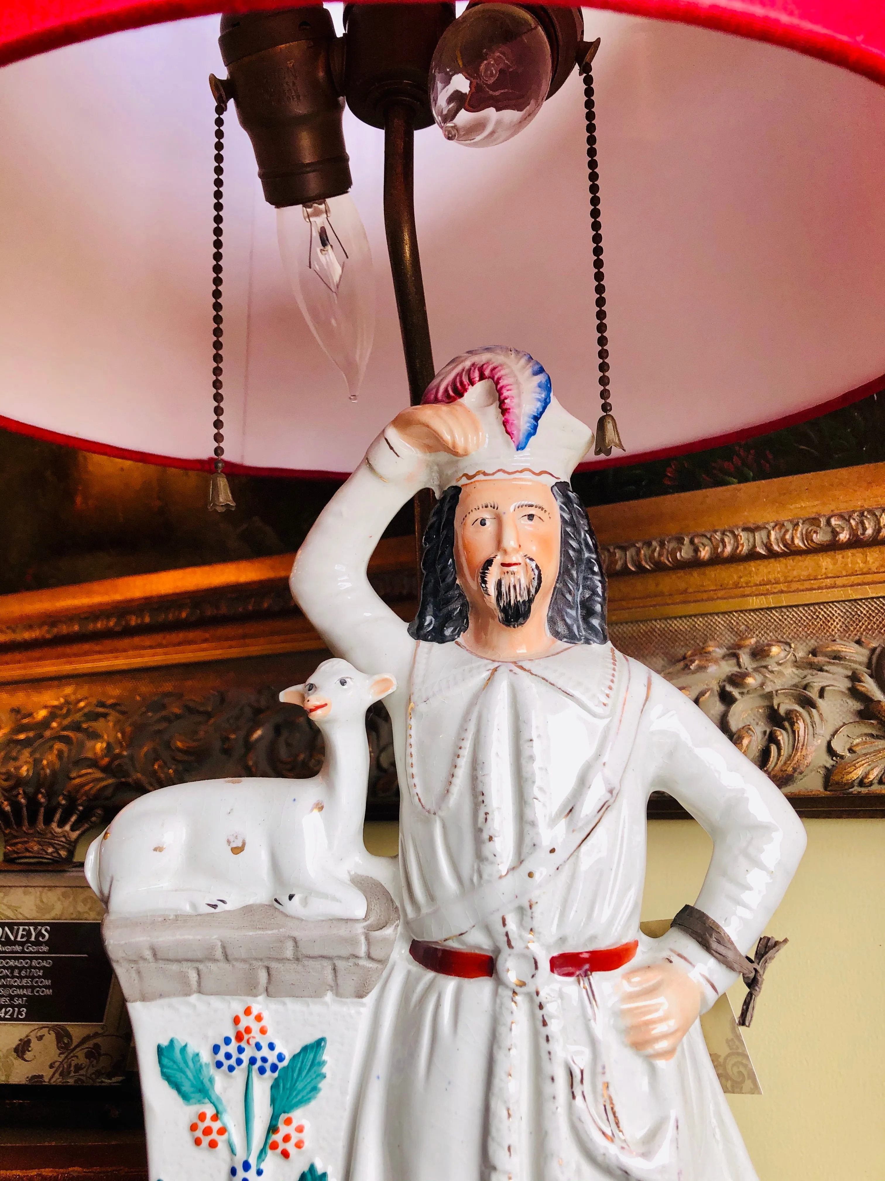 Antique Staffordshire Scotsman Lamp