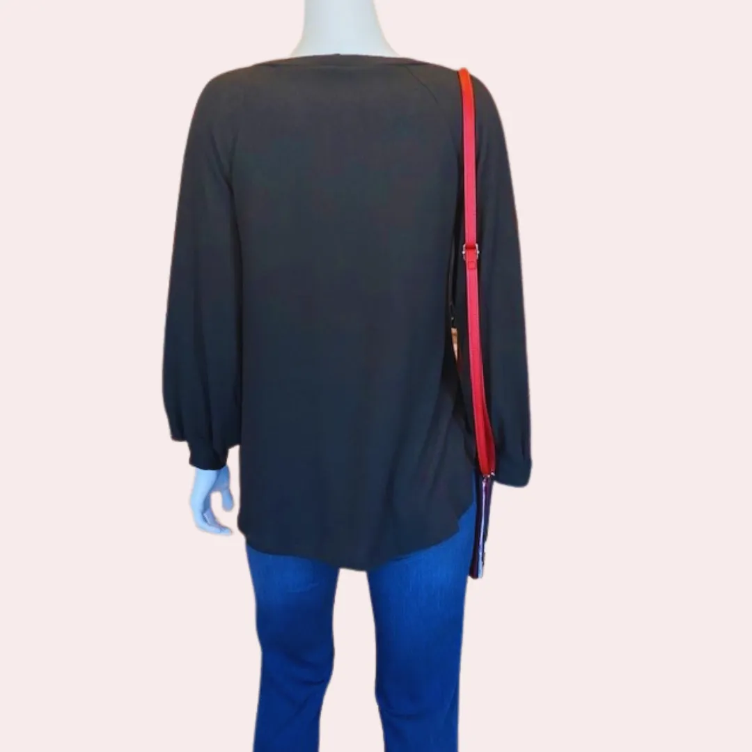 Black & Red Sequin Embellished Top