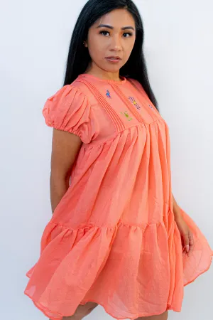 Cadena Mini Dress - Coral