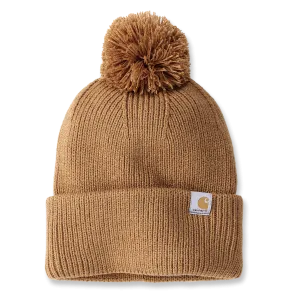 Carhartt Women's Knit Pom-pom Cuffed Beanie - 106003 BRN