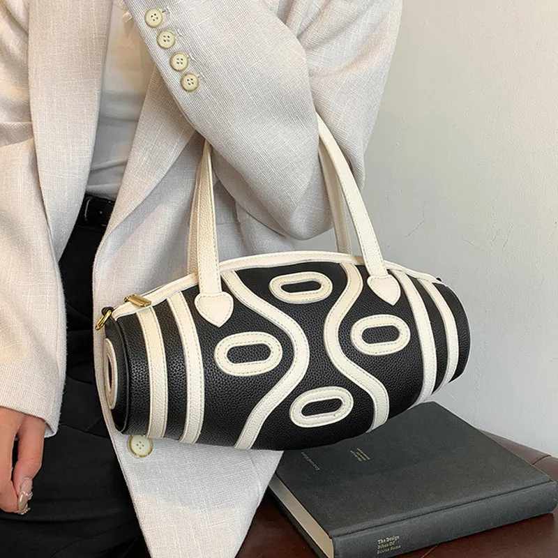 Casual Daily Patchwork Zipper Contrast Bags