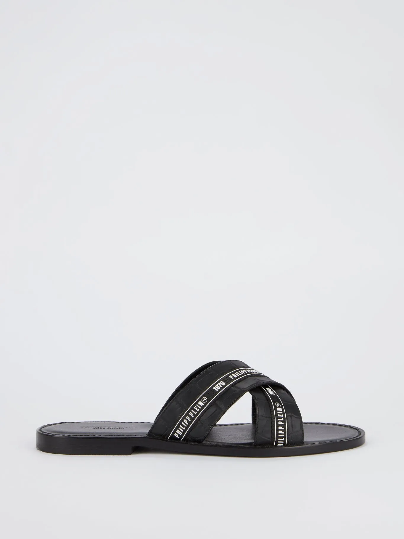 Crocodile Effect Crisscross Flat Sandals