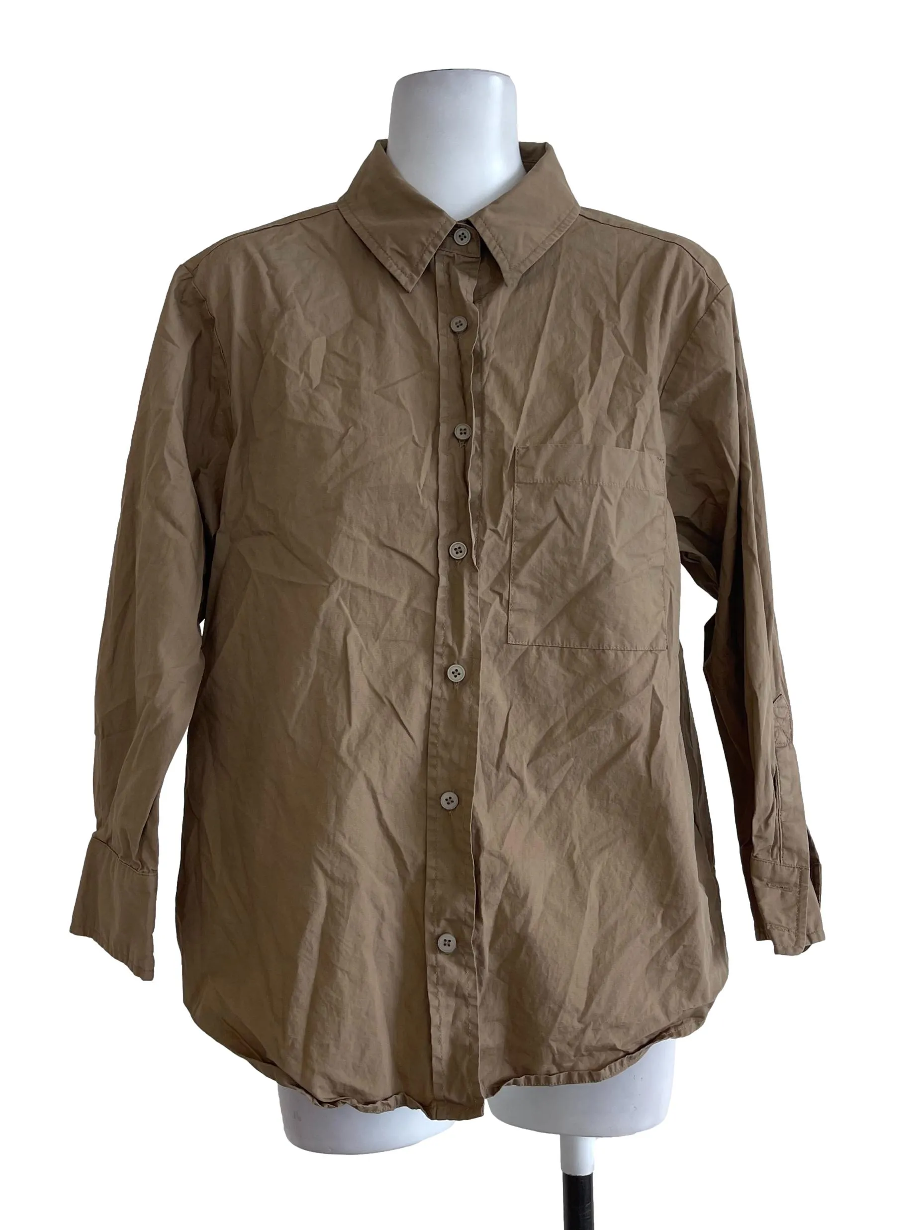 Dark Khaki Plain Casual Top