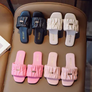 Girls' Slipper  Summer New Korean Children Chic Chanel-Style Soft Bottom Slippers Girls Internet Hot Sandals