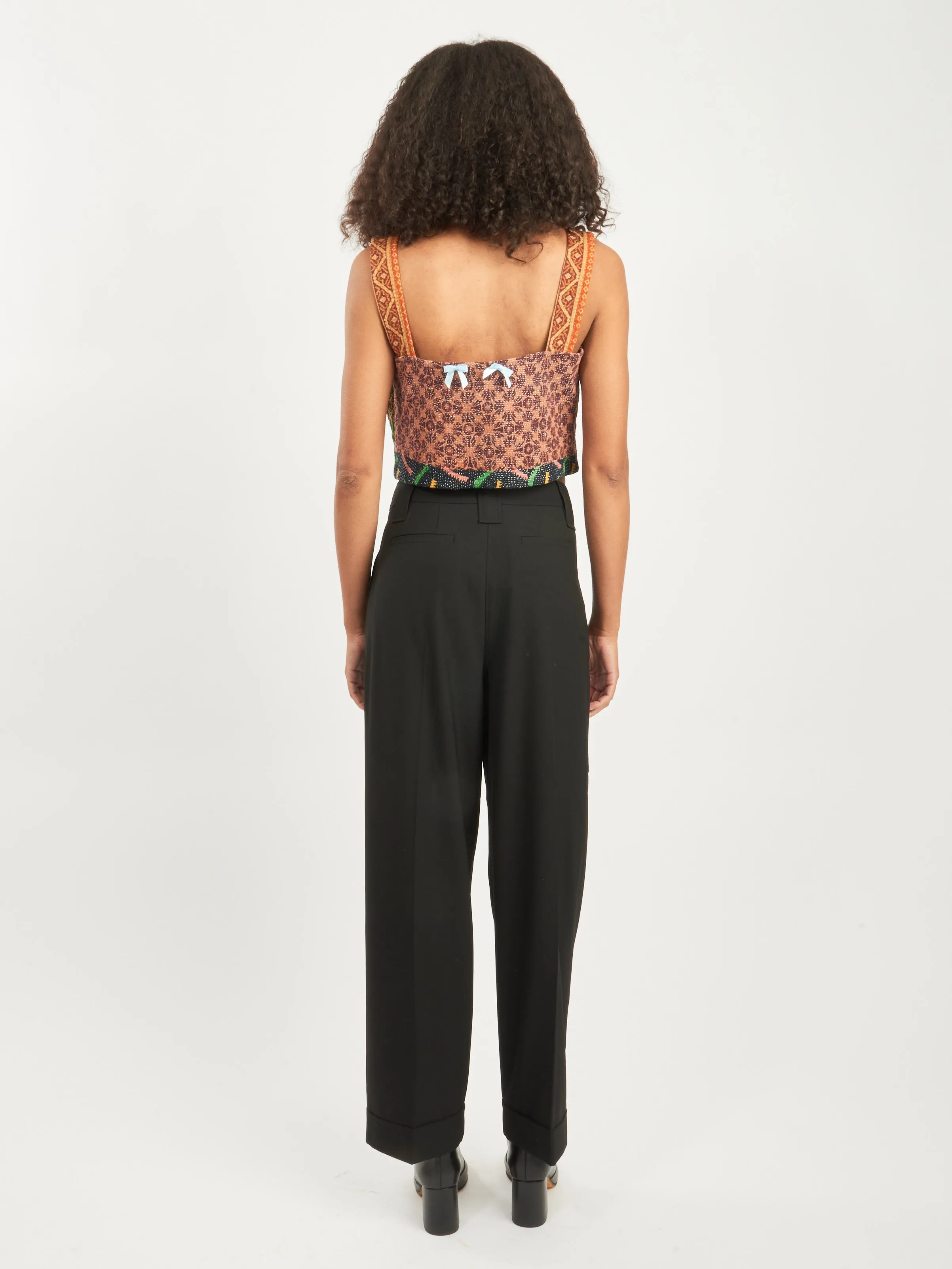 Green Kantha Scrap Tank