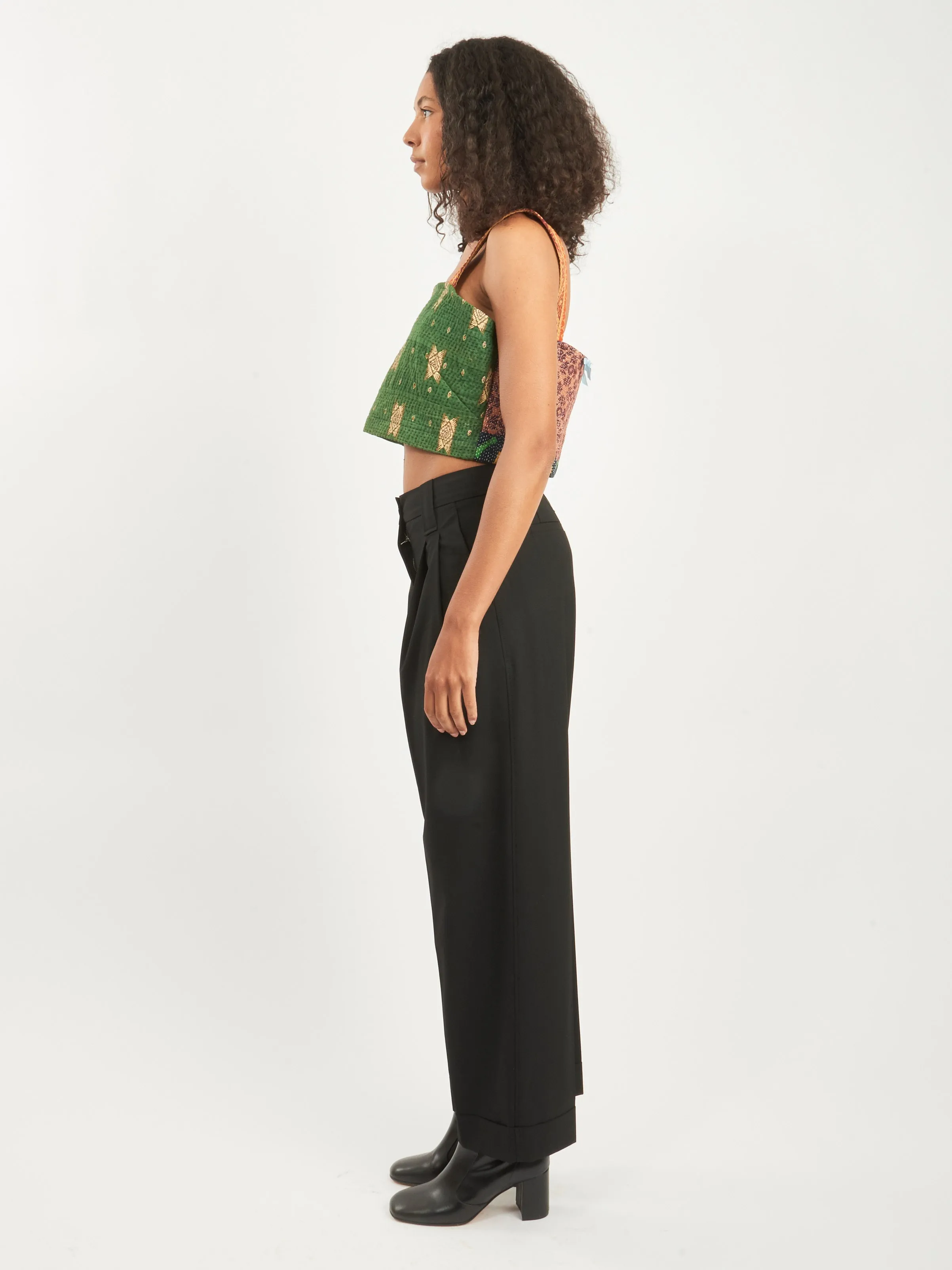 Green Kantha Scrap Tank