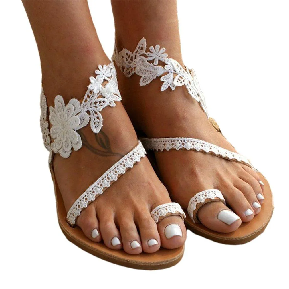 Hania | Flat Lace Sandals