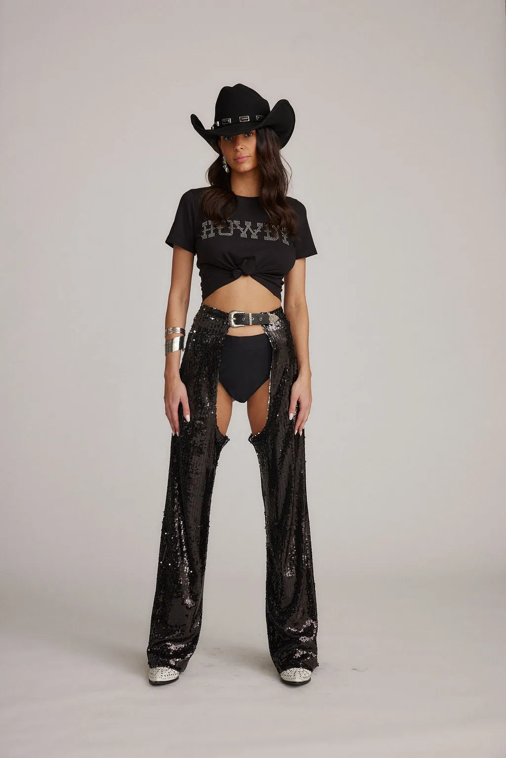 Hartley Black Sequin Chaps