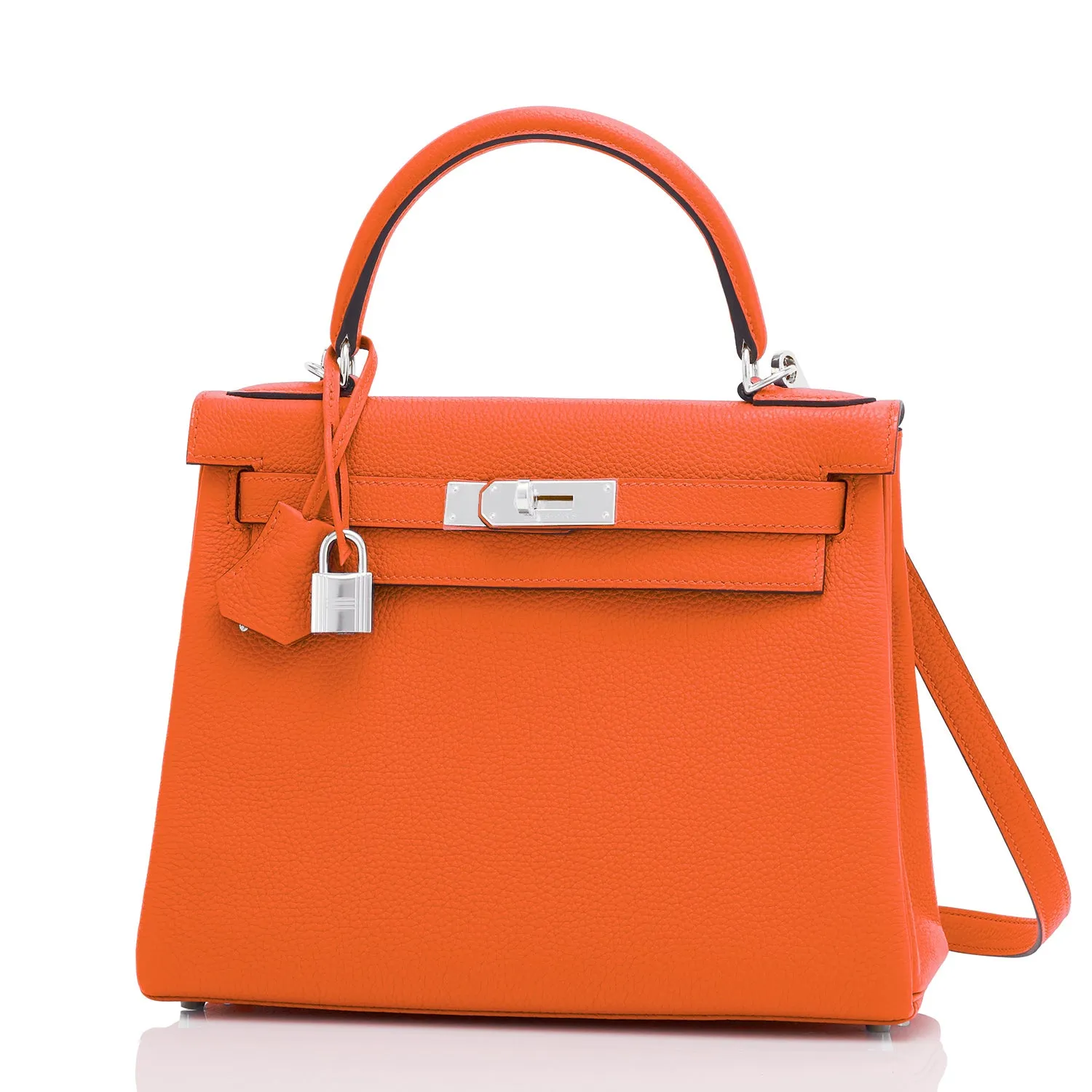 Hermes Kelly 28cm Feu Orange Shoulder Bag U Stamp, 2022