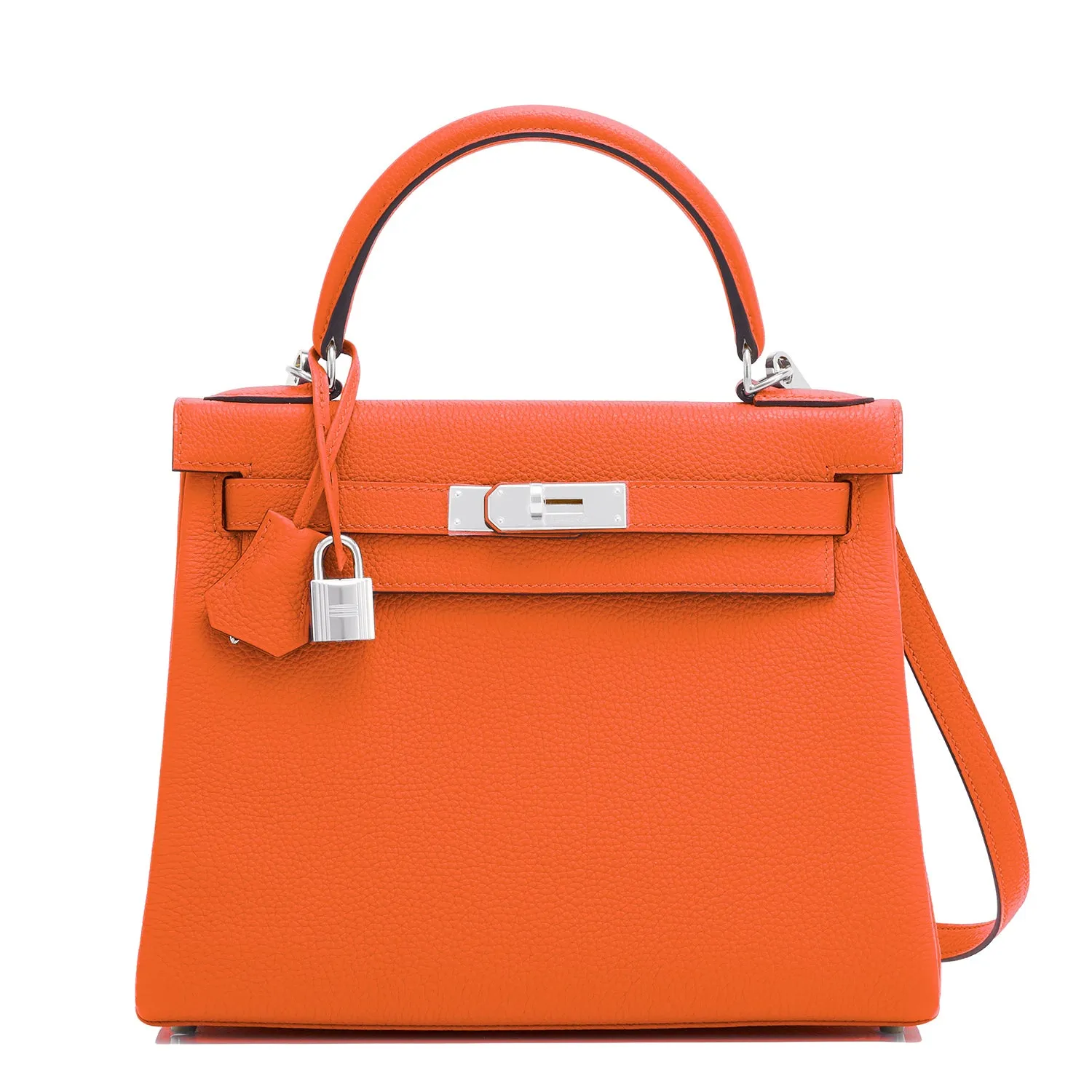 Hermes Kelly 28cm Feu Orange Shoulder Bag U Stamp, 2022