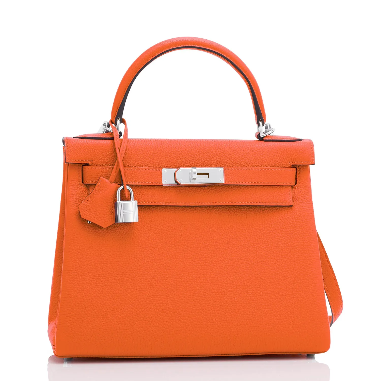 Hermes Kelly 28cm Feu Orange Shoulder Bag U Stamp, 2022