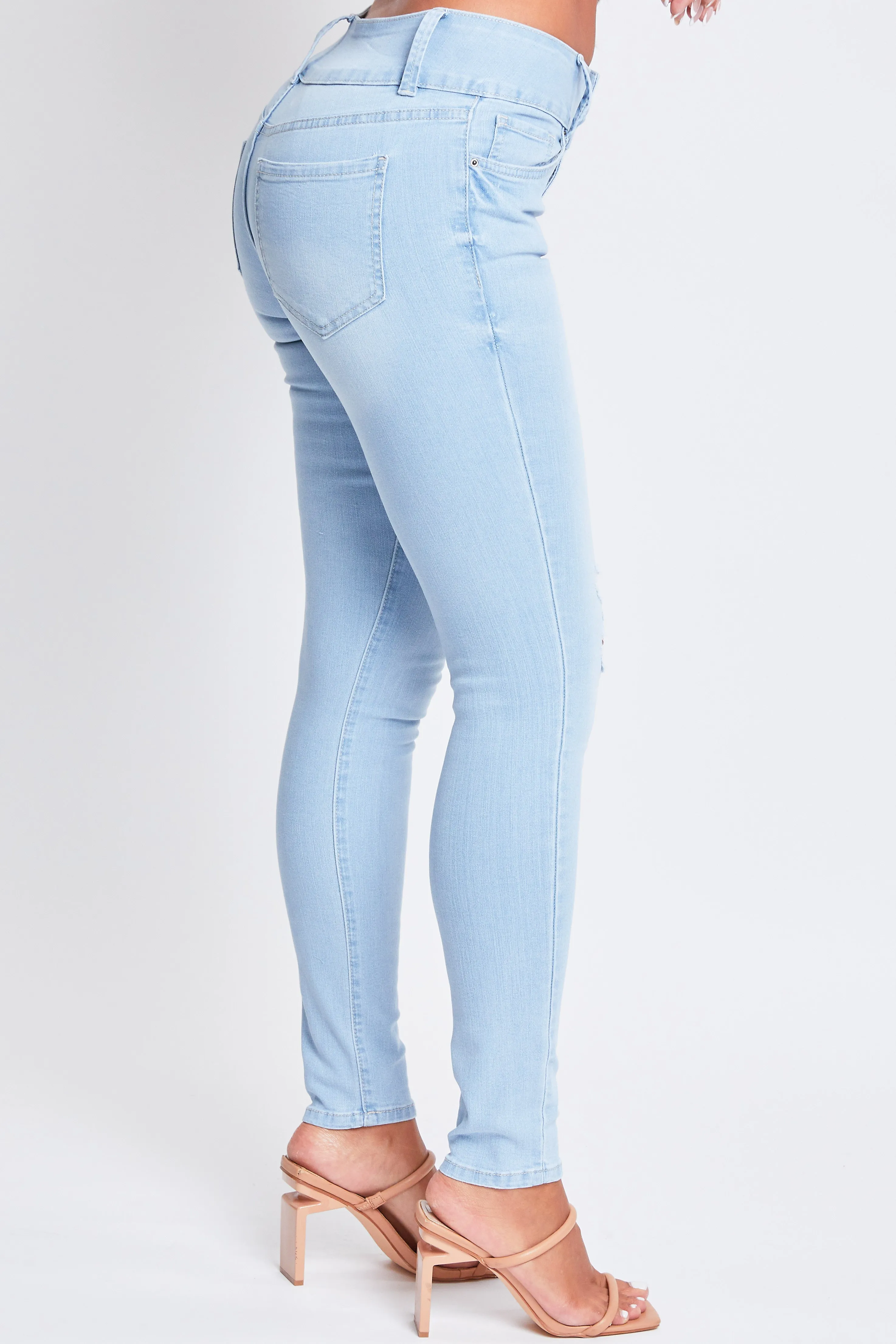 High Rise 3 Button Skinny Jean Made With Recycled Fibers, Pack Of 12