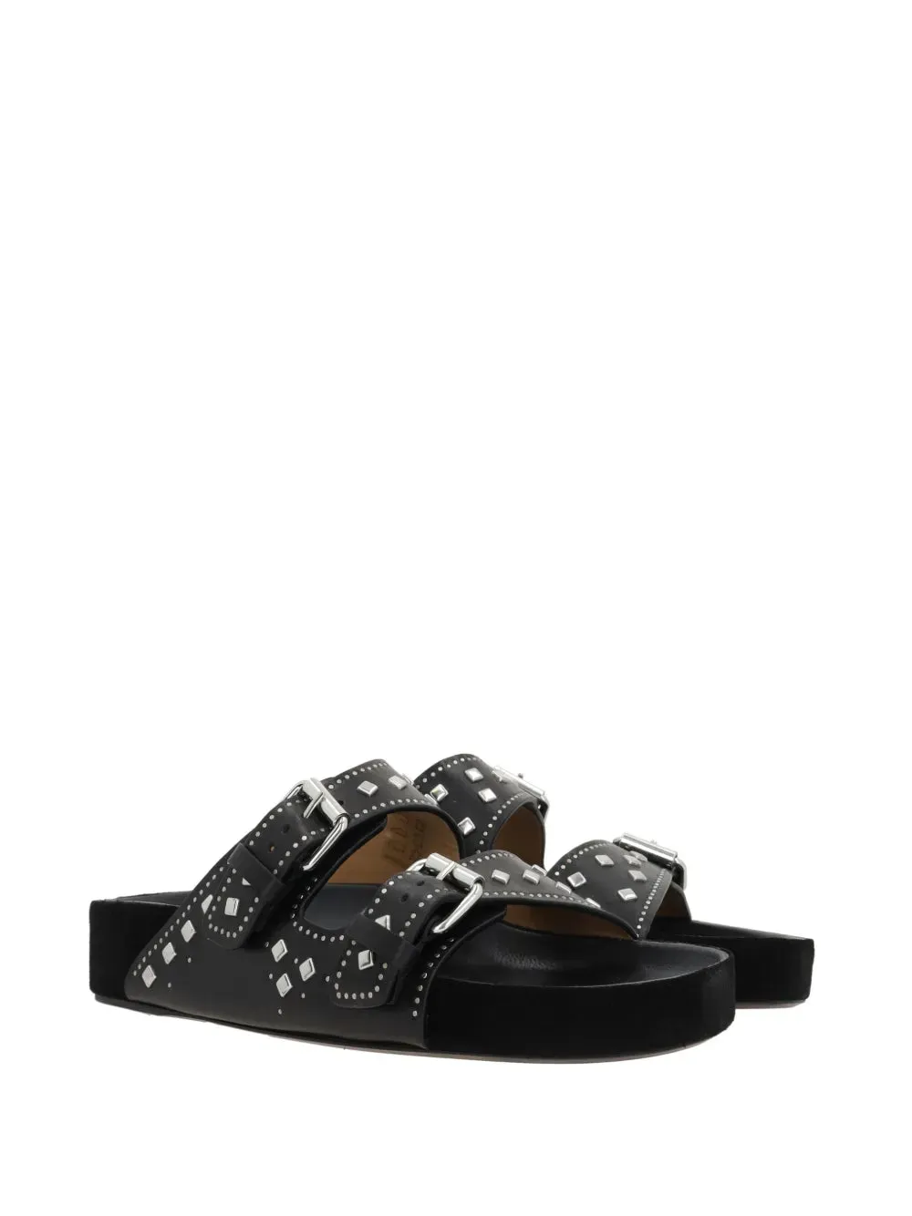 ISABEL MARANT Black leather Lennyo slippers