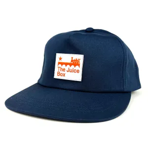 Juice Box Patch | Unstructured 5-Panel Snapback Cap (Navy)