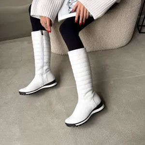 knee-high wool high boots for women