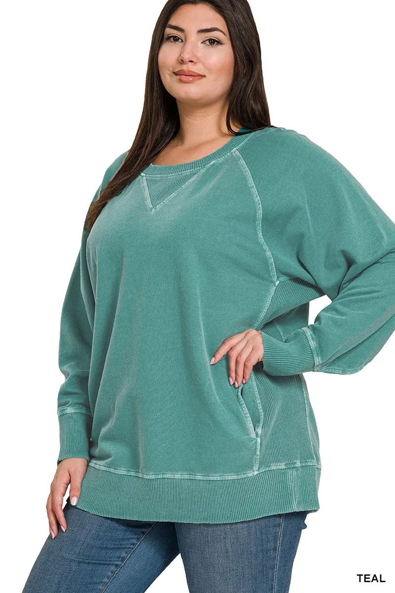 Lake Nights Long Sleeve Sweater in Teal S-3XL * on sale