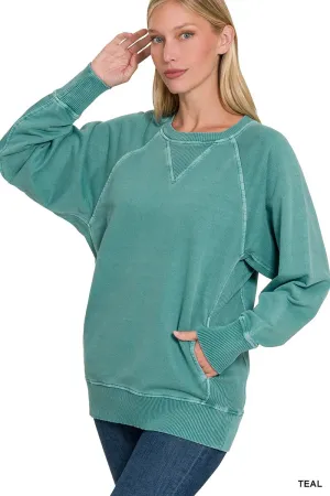 Lake Nights Long Sleeve Sweater in Teal S-3XL * on sale