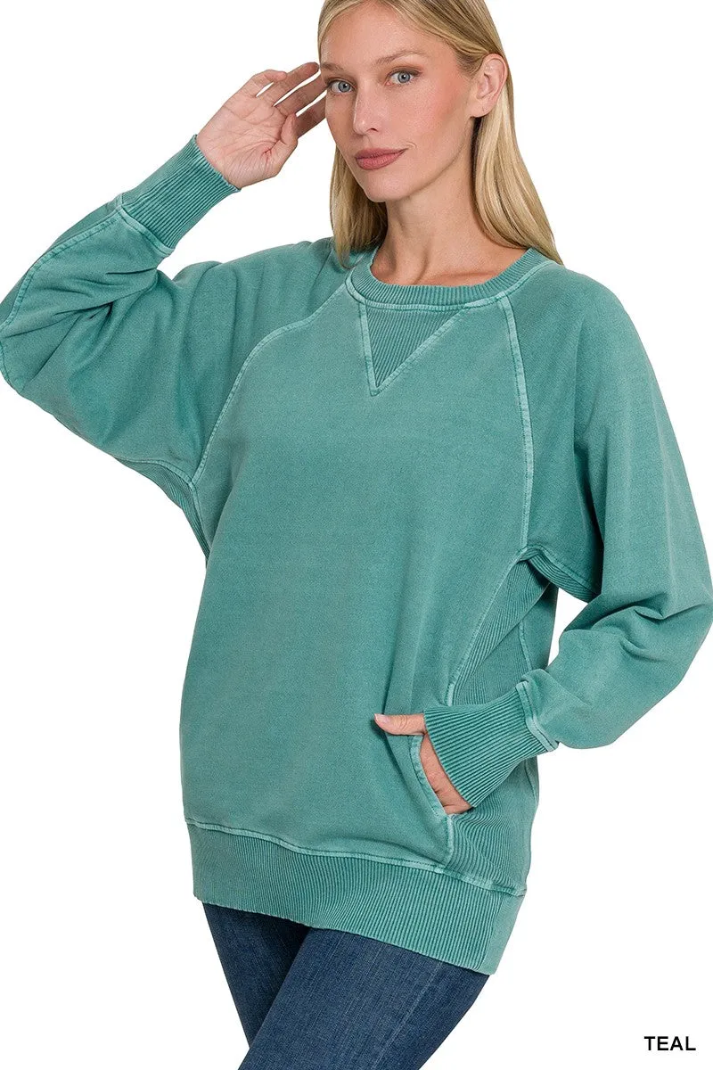 Lake Nights Long Sleeve Sweater in Teal S-3XL * on sale