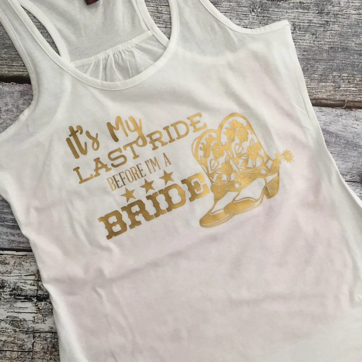 Last Ride Before She's a Bride Bachelorette Party Tank