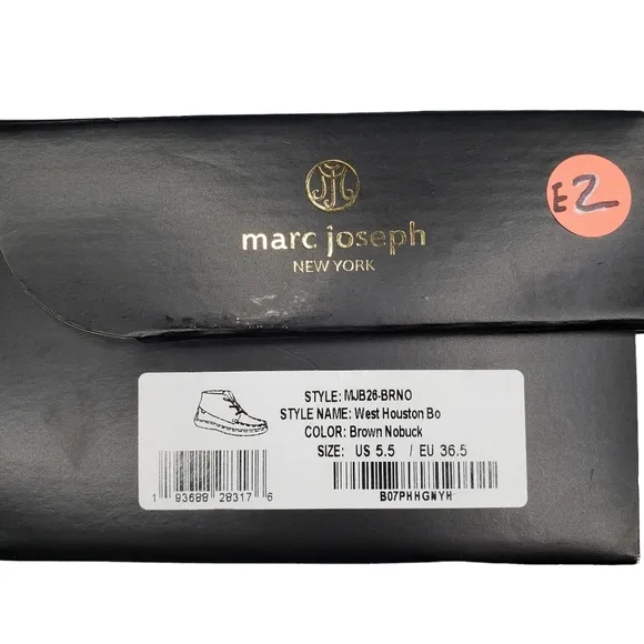 Marc Joseph | NIB West Houston Bootie Brown Nobuck Lace Up Leather Boots Boy 5.5