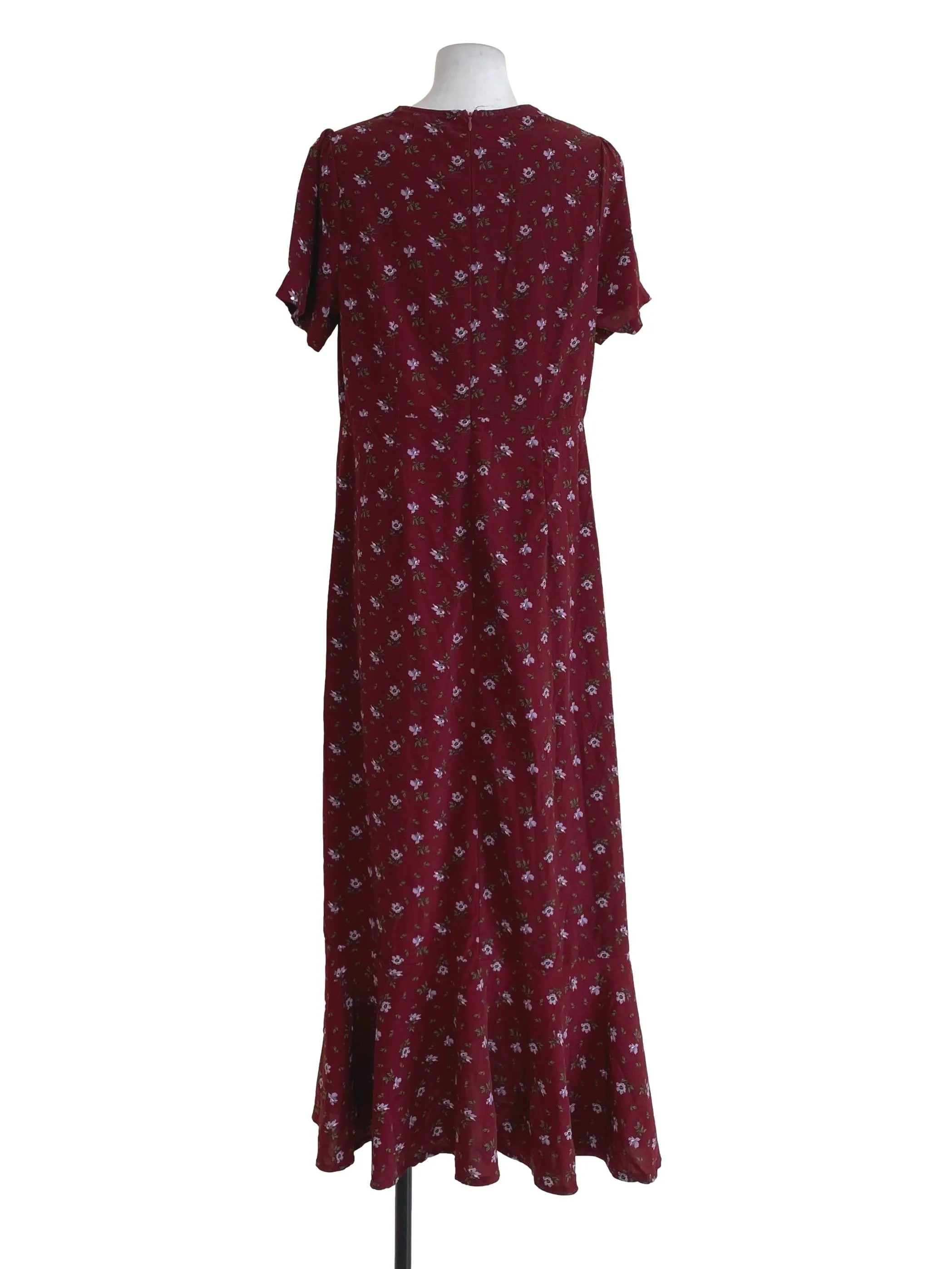 Maroon Floral Slip Dress