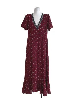 Maroon Floral Slip Dress