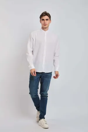 Men Shirt Casual Regular Fit White