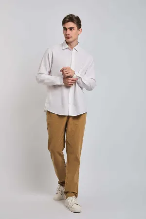 Men Shirt Casual Regular Fit White