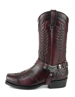 Men's Biker Motard Boots 2471 Handmade Red Leather