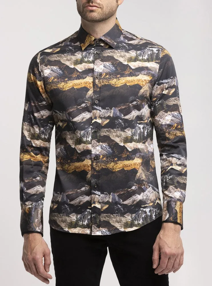 Men's casual long sleeve stretch shirt