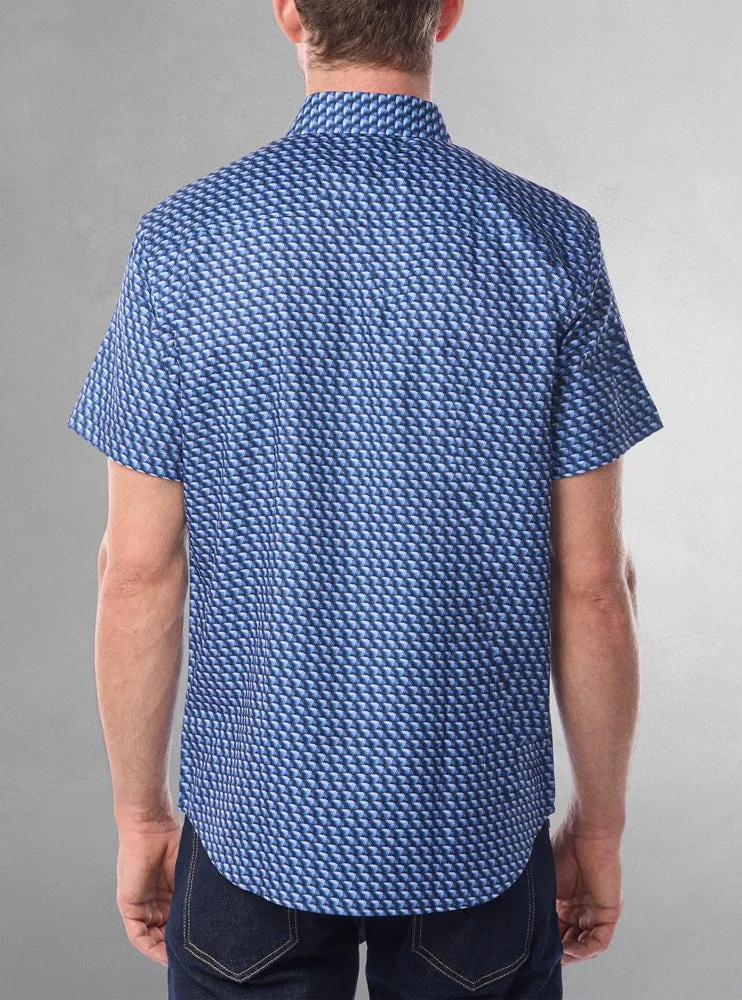 Men's casual short sleeve stretch shirt