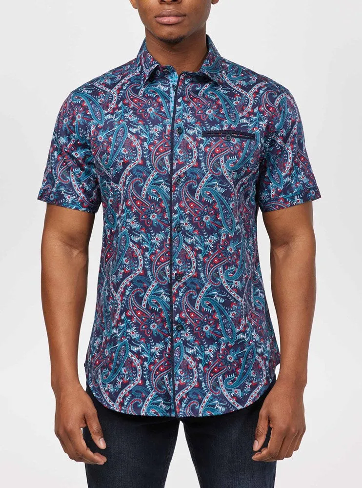 Men's casual short sleeve stretch shirt