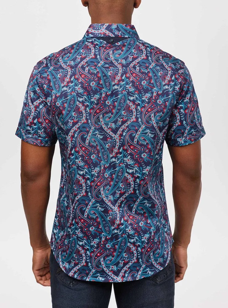 Men's casual short sleeve stretch shirt