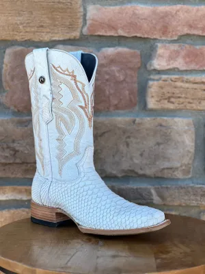 Men's Tanner Mark Genuine Python White Wide Square Toe