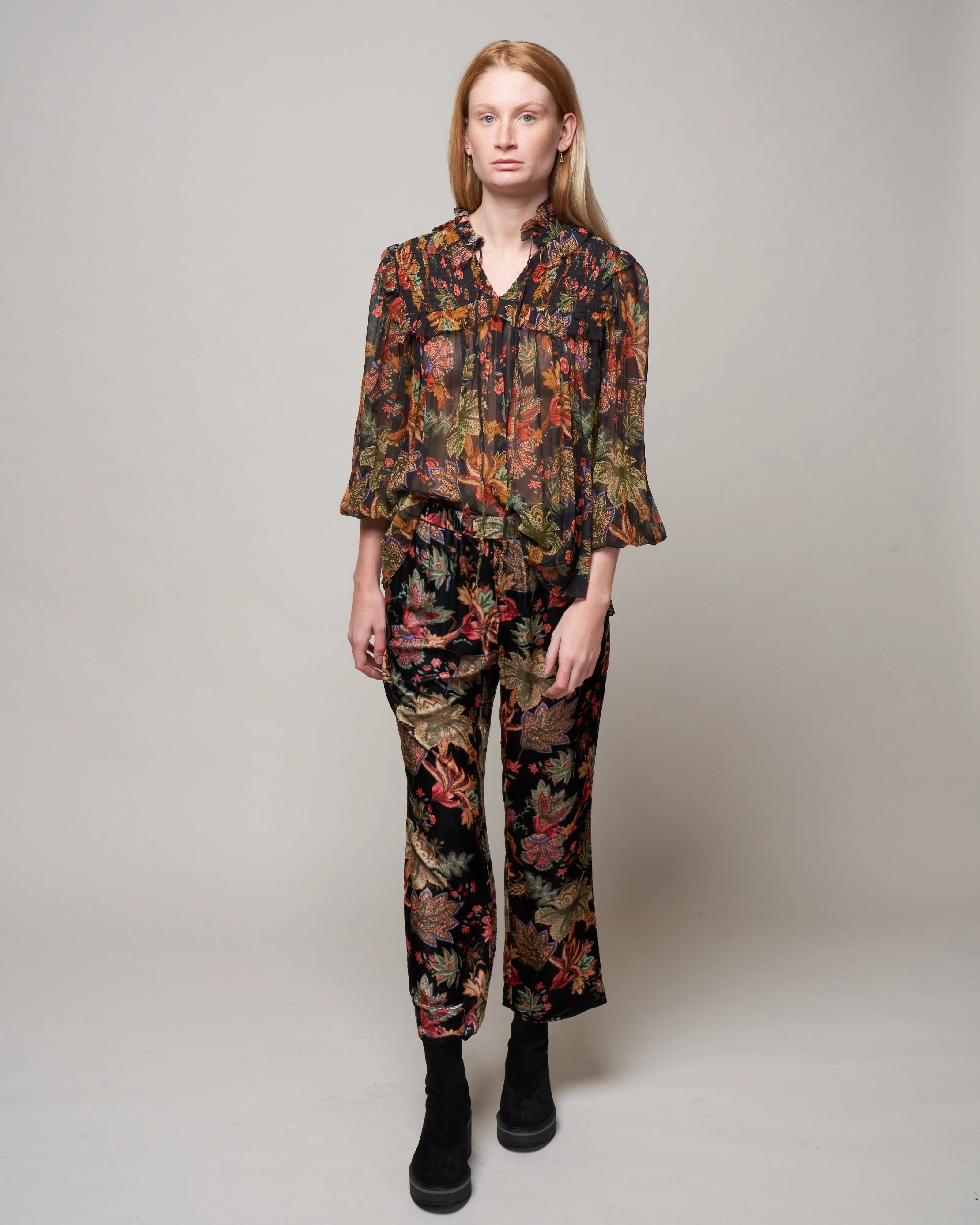 michelle blouse - multi jacobean black