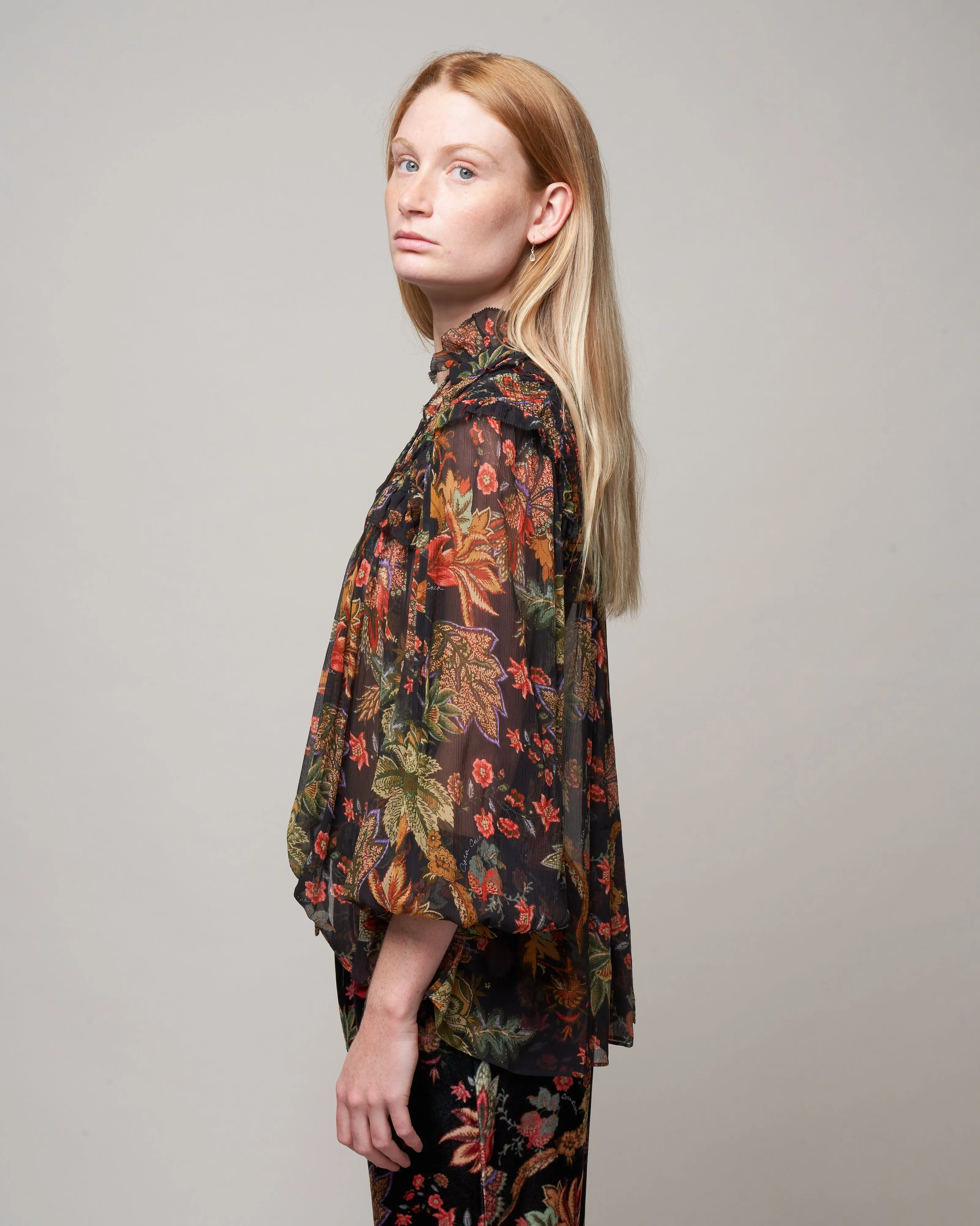 michelle blouse - multi jacobean black
