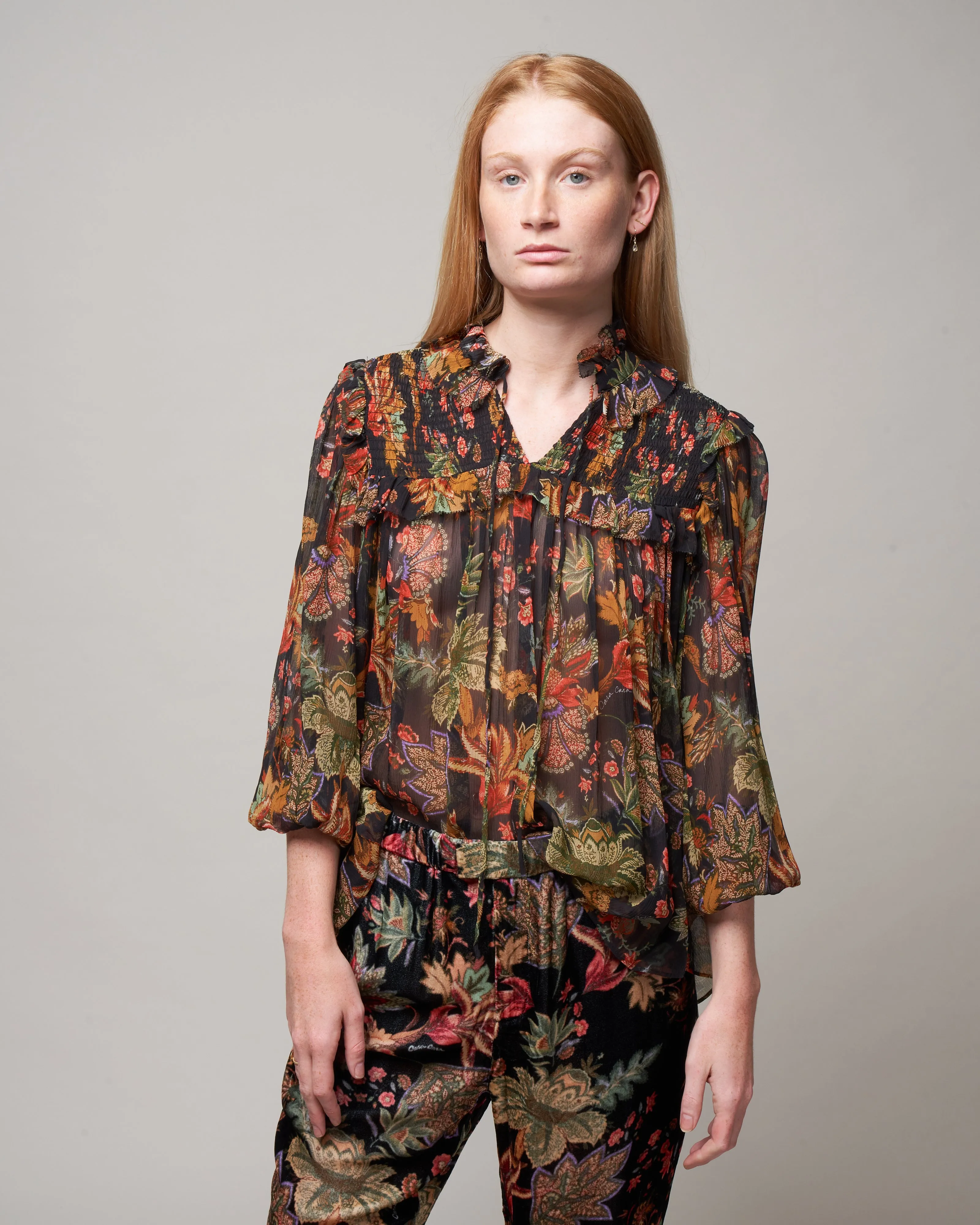 michelle blouse - multi jacobean black