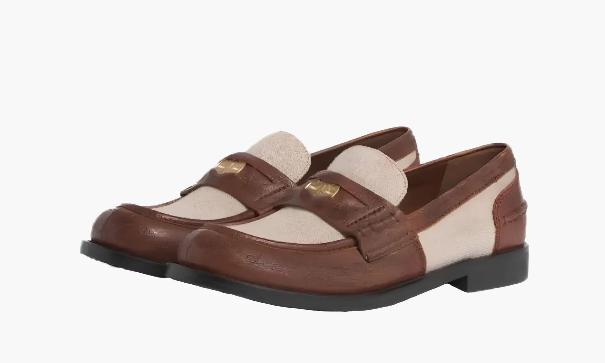 Miu Miu Leather Loafers "Cream"