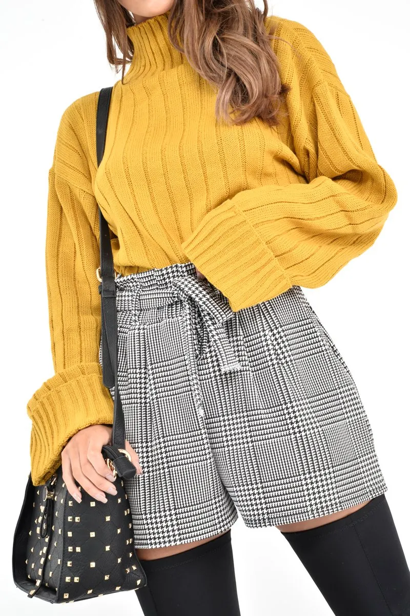 Mustard Knit High Neck Jumper - Jaelynn
