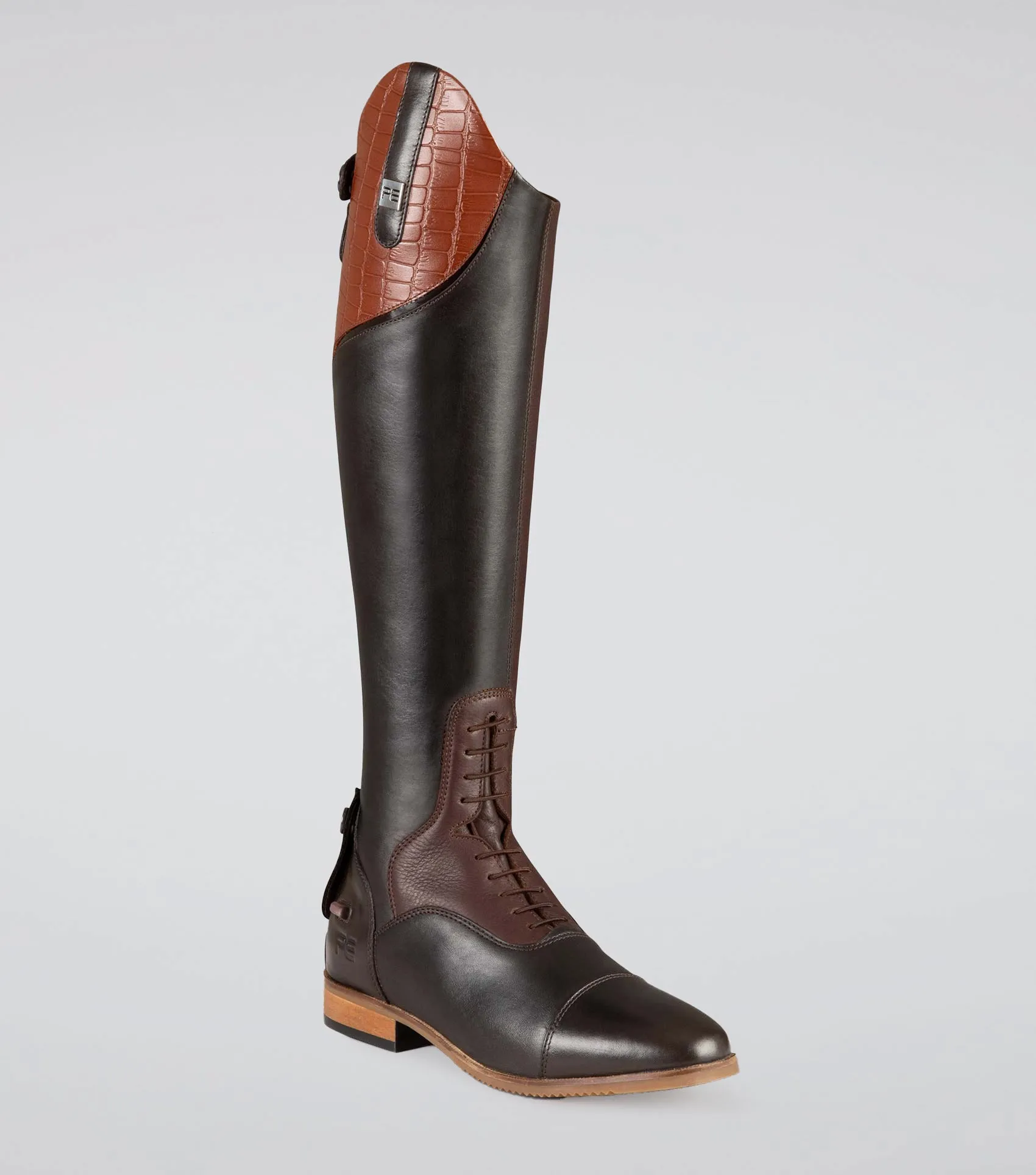 Passaggio Ladies Leather Field Tall Riding Boots Brown (Wide Calf)