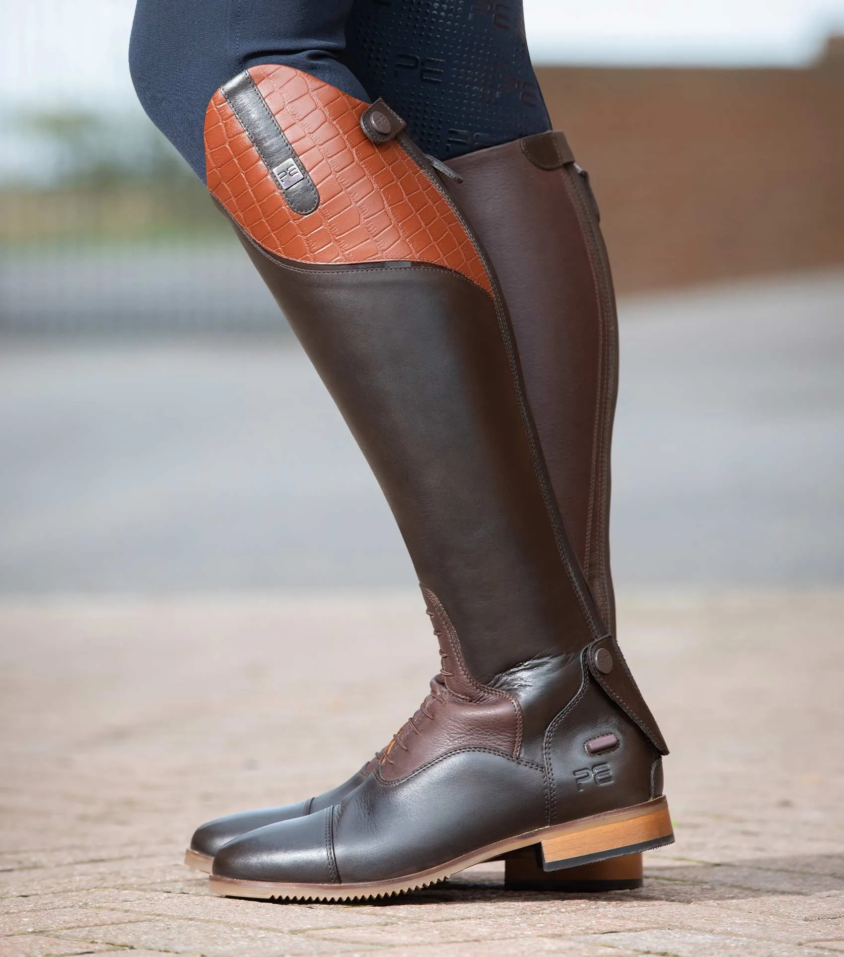 Passaggio Ladies Leather Field Tall Riding Boots Brown (Wide Calf)