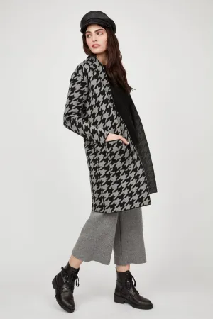 Pistache Houndstooth Knit Coat