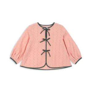 Rilla Bow Front Cotton Blouse (Mellow Rose)